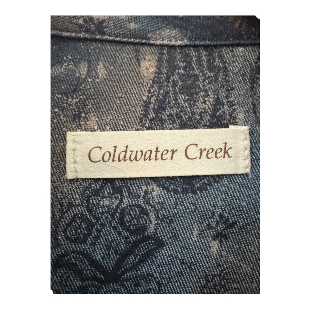 Coldwater Creek Blue Paisley Pintuck Pleat Jacket - Picture 6 of 10